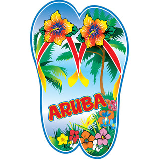 Aruba   Flower Flip Flops Sticker