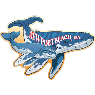Newport Beach  CA Whales Mother and Baby Sticker