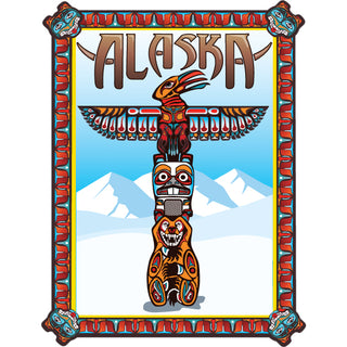 Alaska Framed Totem Pole Sticker