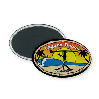 Laguna Beach  California   Endless Summer Oval Badge Magnet