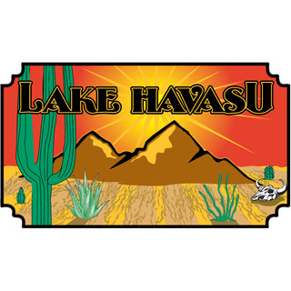 Lake Havasu   Cactus Mountain Cut Corners Sticker