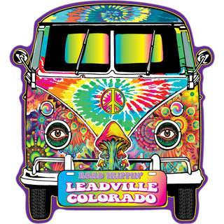 Leadville Colorado Road Trippin Tie Dye Bus Sticker