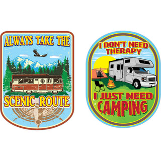 Novelty   Camping Always Take The Scenic Route & I Don t Need Therapy Sticker