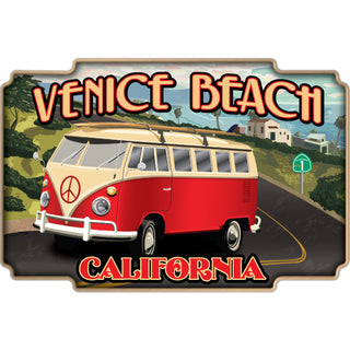 Venice Beach CA Vintage Bus on PCH Sticker
