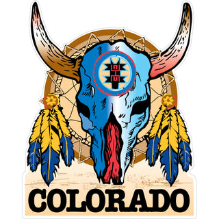 OK4 Colorado Skull Dream Catcher Sticker