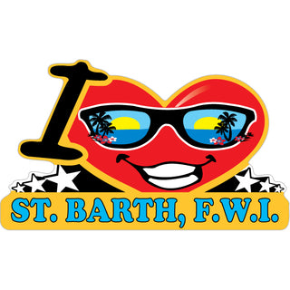 St. Barth  FWI   Happy Face Heart Sticker