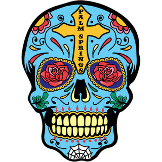Palm Springs  CA   Blue Sugar Skull Sticker