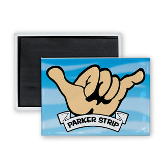 Parker Strip   Hang Loose Hand Rectangle Badge Magnet