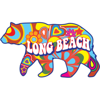 OK4 Long Beach Hippie Bear small Sticker