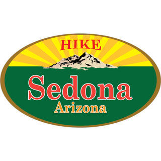 Sedona  Arizona   Desert & Mountain Hike Oval Sticker
