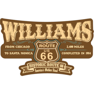 Williams AZ Route 66 Brown Sign Sticker