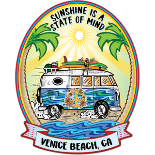 Venice Beach CA   Sunshine Is A State Of Mind Van Sticker