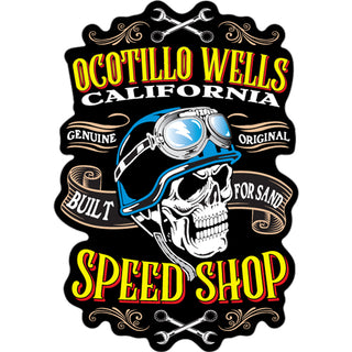 OCOTILLO WELLS   Skull Speed shop Sticker