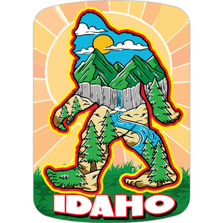 Idaho BIG FOOT WALKING MOUNTAIN SCENE IN BODY Sticker