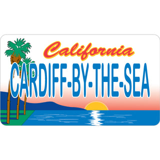Palms Sunset License Plate   Cardiff by the Sea  CA Palms Sunset License Plate Sticker