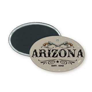 Arizona Tan Pistol Oval Oval Badge Magnet