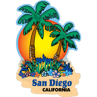 San Diego  California   Palms Sunset Sticker