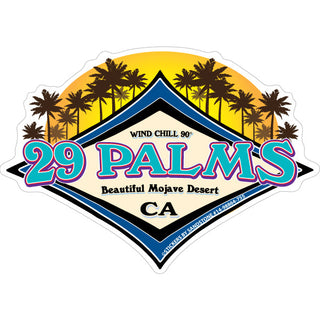 OK4 Twentynine Palms  CA Palm Sunset Diamond Sticker