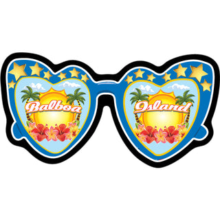 Balboa Island   Heart Glasses Sticker