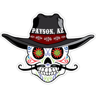 Payson  AZ   Cowboy Hat Sugar Skull Sticker