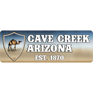 Cave Creek  Arizona est. 1870   Camel Shield Sticker