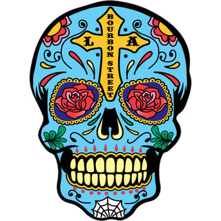 Bourbon Street  LA   Blue Sugar Skull Sticker