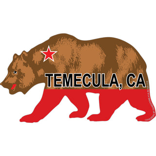 Temecula CA Red Star & Legged Flag Bear Sticker