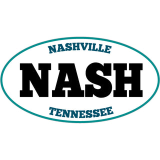 Nashville NASH Paisley on White Euro mini Sticker