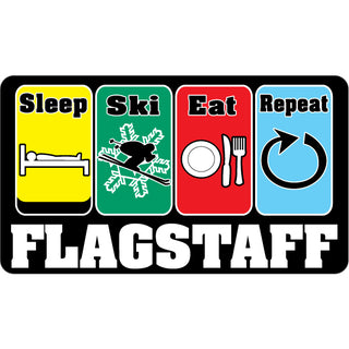 Flagstaff Sleep Ski Eat Repeat Sticker