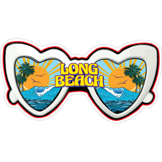 LONG BEACH HEART GLASSES Sticker