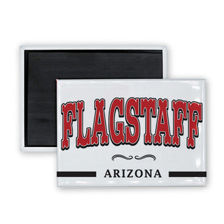 Flagstaff Western Font Rectangle Badge Magnet