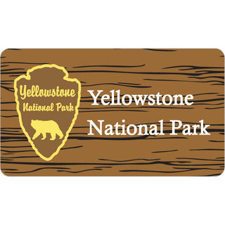 Arrowhead Wood Sign   Yellowstone National Park Arrowhead Wood Sign Sticker