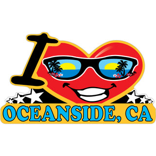 OK4 Oceanside  CA I Heart Face w Sunglasses Sticker