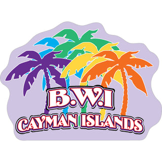 Cayman Islands B.W.I Five Color Palms Horizontal Sticker