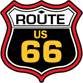 Route 66 Black Red and White Shield Sticker