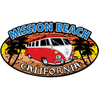 Mission Beach  California   Red Bus Corner View Sticker