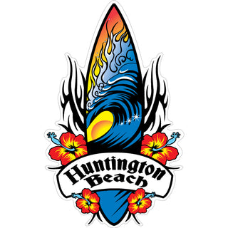 Huntington Beach  CA   Tribal Surfboard Sticker