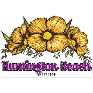 Huntintgon Beach Triple Poppy Sticker