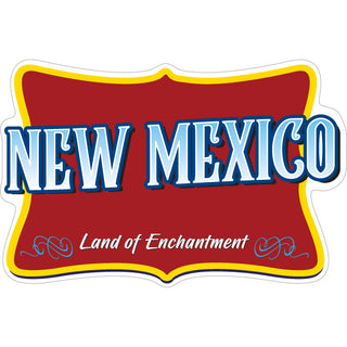 New Mexico   Red Tilted Rectangle Sticker