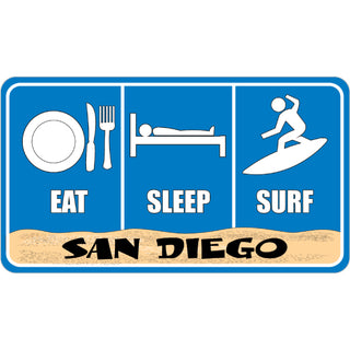 San Diego Ca. Eat Sleep Surf Sticker