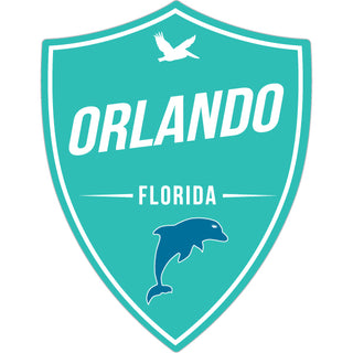 OK4 Orlando  FL Teal Dolphin Shield Sticker