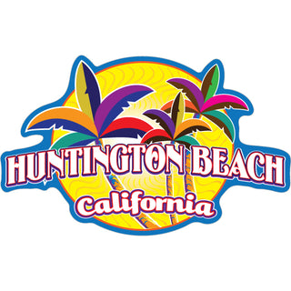 Huntington Beach  CA Festive Colored Palms Sticker