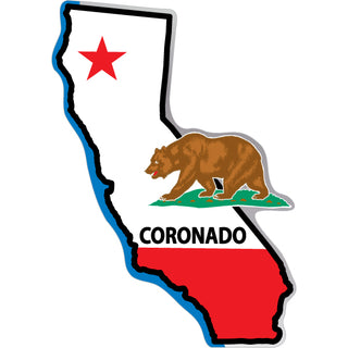 OK4 Coronado on California Flag Map small Sticker