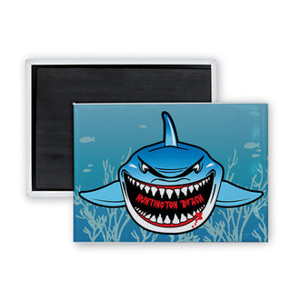 Huntington Beach Shark Front View Rectangle Badge Magnet