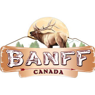 Banff  Canada   Elk Winter Sign Sticker