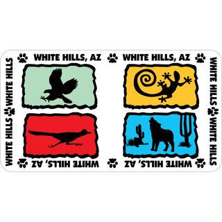 White Hills  AZ 4Up Animals Sticker