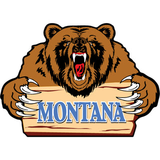 OK4 Montana Bear Holding Sign (00274) Sticker