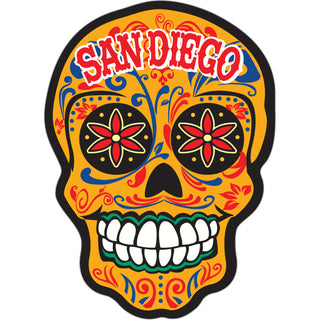 San Diego    Orange Sugar Skull Sticker