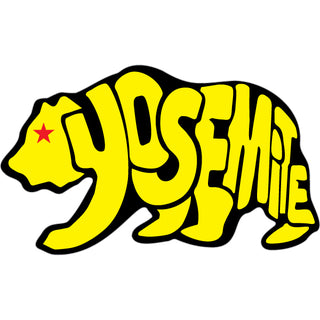 Yosemite   Yellow Letters Bear Sticker