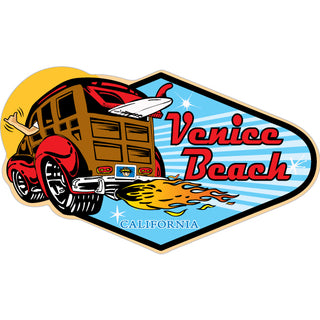 Venice Beach   Rounded Diamond Woody Sticker